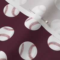 baseballs - maroon - LAD19
