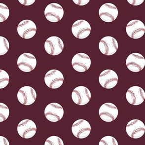 baseballs - maroon - LAD19