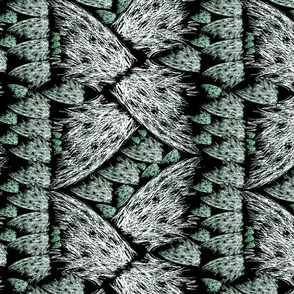 Summer feathers black green white