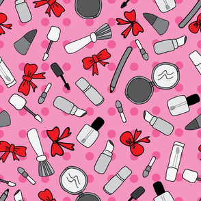 Doodle Makeup/ Cosmetic Pink Polkadots