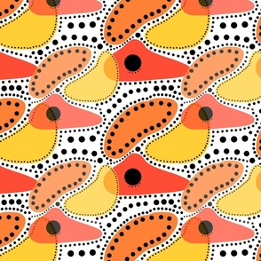 Australiana Dots - ochre #1 (white) 