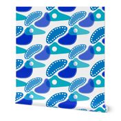 Australiana Dots - blue #5 (white) 