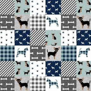 MINI chihuahua black and tan pet quilt b cheater quilt collection dog fabric