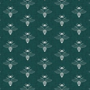 Bees - Green - Linen