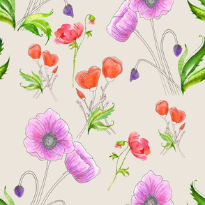 Poppy Pattern - neutral