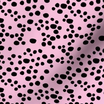 Minimal confetti cat dots on trend abstract animal print texture spots black cool spring summer pink