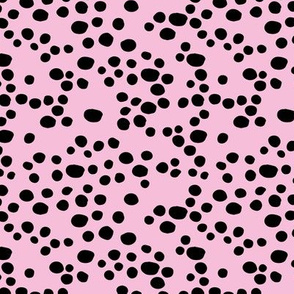 Minimal confetti cat dots on trend abstract animal print texture spots black cool spring summer pink