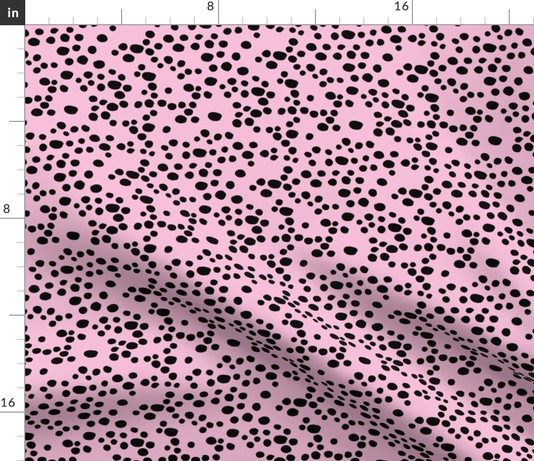 Minimal confetti cat dots on trend abstract animal print texture spots black cool spring summer pink