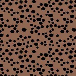 Minimal confetti cat dots on trend abstract animal print texture spots black winter brown