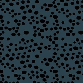 Minimal confetti cat dots on trend abstract animal print texture spots black cool winter stone blue