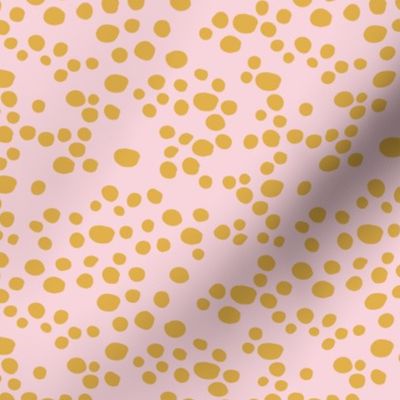 Minimal confetti cat dots on trend abstract animal print texture spots spring summer mustard yellow pink peach