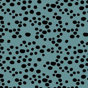 Minimal confetti cat dots on trend abstract animal print texture spots black cool winter blue