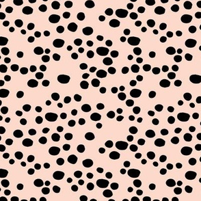 Minimal confetti cat dots on trend abstract animal print texture spots black pale peach