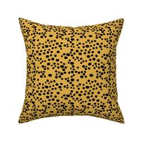 Minimal confetti cat dots on trend abstract animal print texture spots black mustard yellow