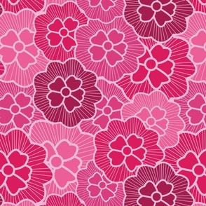 Simple and bold pink color combination flower pattern