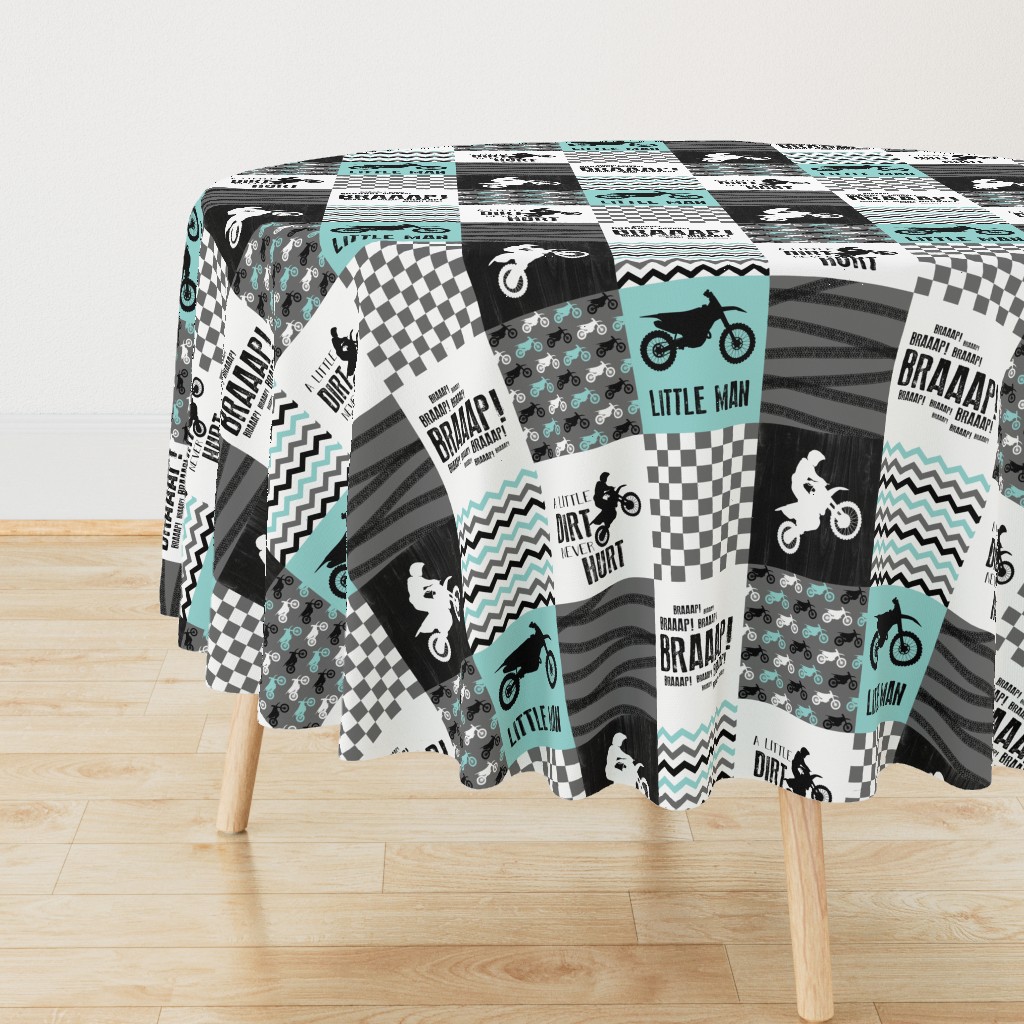 Motocross//A little dirt Never Hurt//Little Man - Wholecloth Cheater Quilt