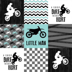 Motocross//A little dirt Never Hurt//Little Man - Wholecloth Cheater Quilt