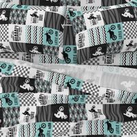 Motocross//A little dirt Never Hurt//Little Man - Wholecloth Cheater Quilt - Rotated