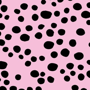Minimal confetti cat dots on trend abstract animal print texture spots black cool spring summer pink LARGE