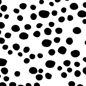 Minimal confetti cat dots on trend abstract animal print texture spots black and white monochrome LARGE