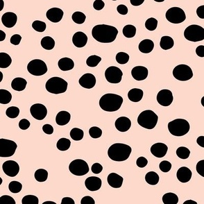 Minimal confetti cat dots on trend abstract animal print texture spots black pale peach
