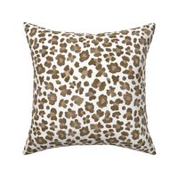 8" Brown on White Leopard Print