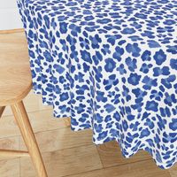 8" Blue on White Leopard Print