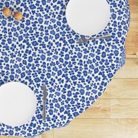 8" Blue on White Leopard Print