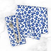 8" Blue on White Leopard Print