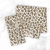 6" Brown and White Leopard Print