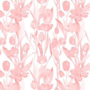 Blush Pink Tulips in Watercolor