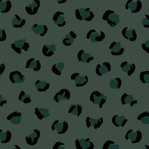 Trendy leopard print animals fur modern Scandinavian style raw brush  abstract copper winter camouflage green