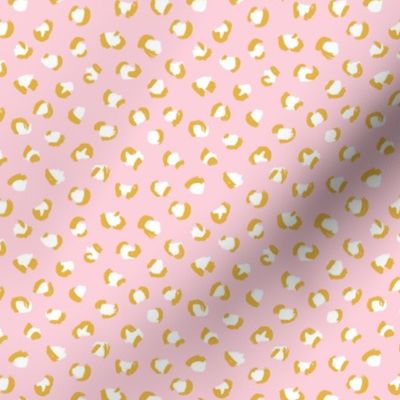 Trendy leopard print animals fur modern Scandinavian style raw brush  abstract summer pink yellow SMALL