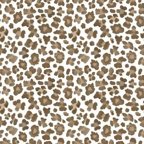 4" Brown and White Leopard Print