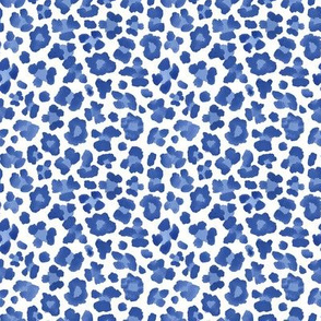 Blue Leopard Fabric, Wallpaper and Home Decor