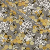 Honey Bees - Taupe,  H Wht - Medium