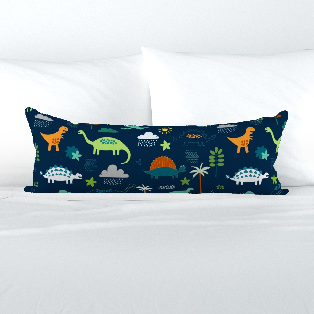 Dinosaur land - green, rust and navy - Large