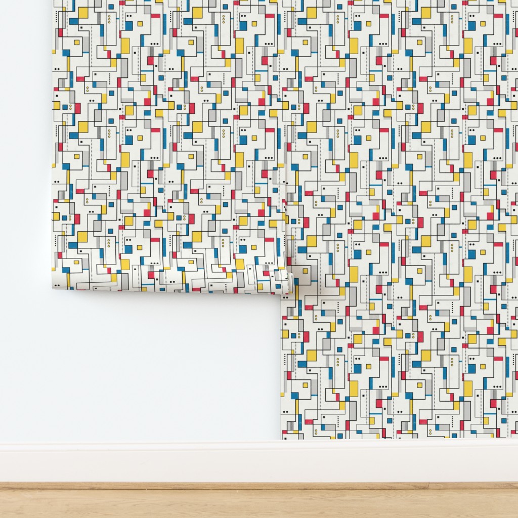 Mid-century modern abstract pattern - Wallpaper | Spoonflower