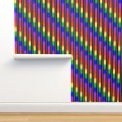 Rainbow Revelry Stripes on Black and Grey