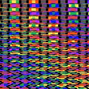 Large - Stacked Rainbow Bricks - a Contemporary Checked Design
