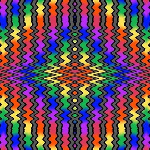 Medium  - Zigzag Tribal Rainbow Diamonds