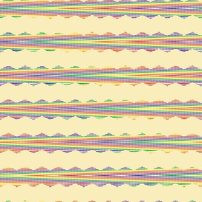 Medium - Tribal Rainbow Stripes  on Manila Ground