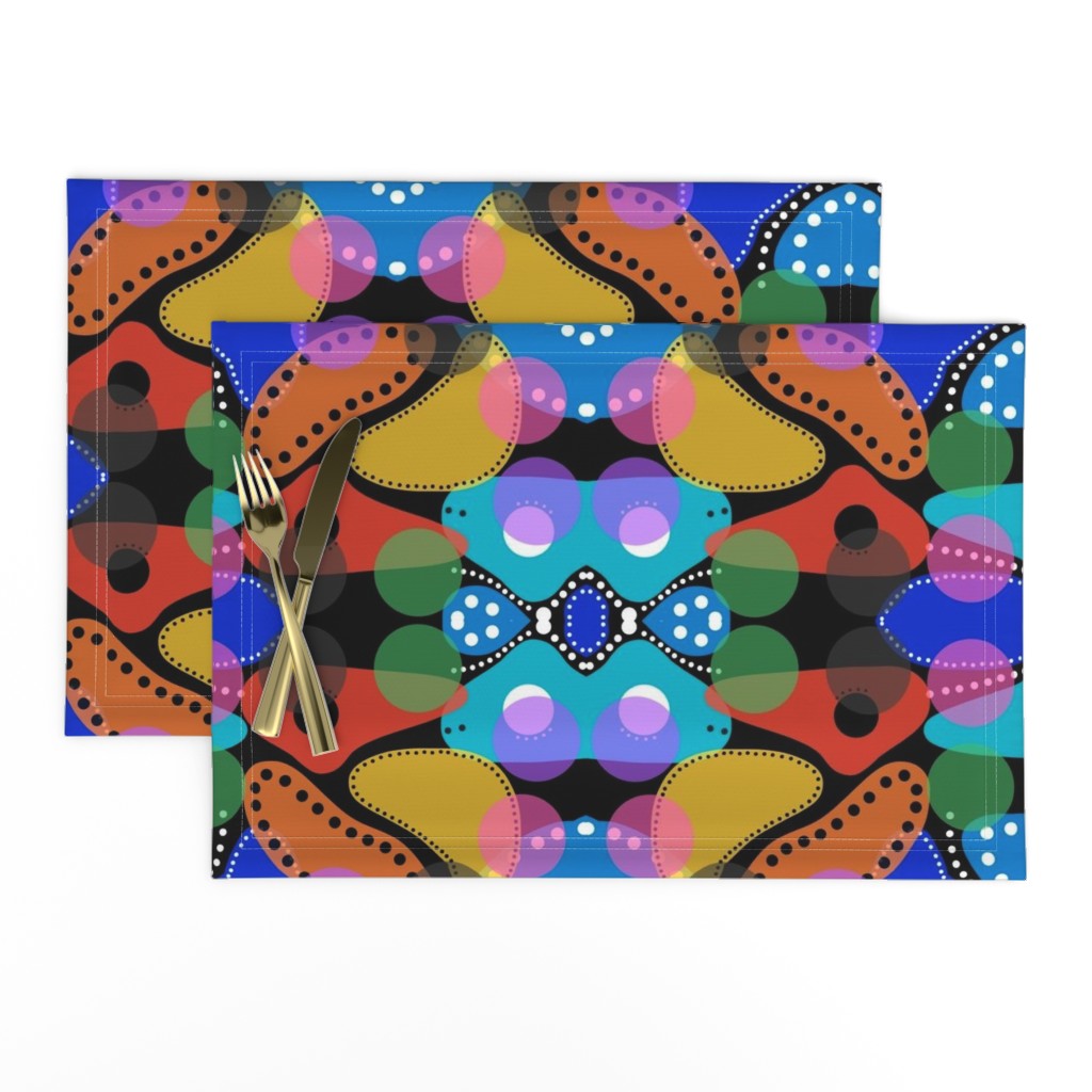 Australiana Abstract - multi (black) mirrored 