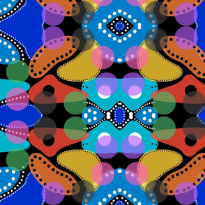 Australiana Abstract - multi (black) mirrored 
