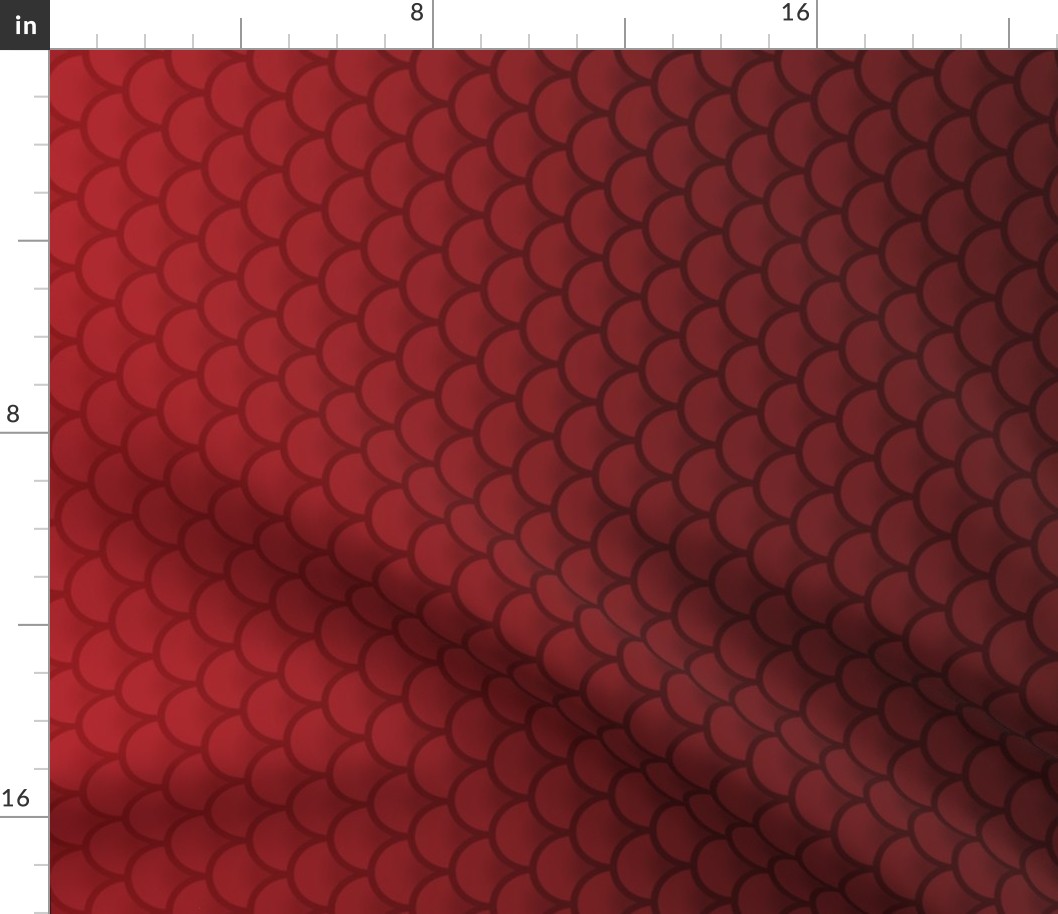 Crimson Red Ombre Dragon Scale Pattern