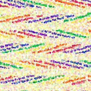Medium - Feathered Rainbow Stripes - Crosswise