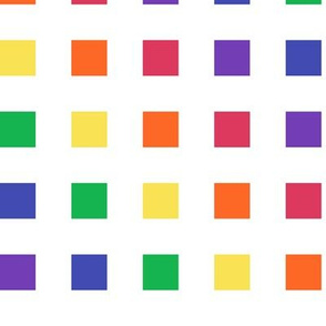 Large - Color Blocks in a Rainbow of  Colors on White
