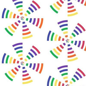 Medium - Rainbow Pinwheels  on White