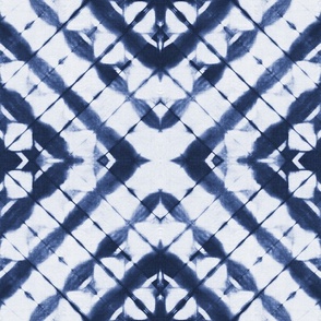 Shibori blue and white rhombus pattern