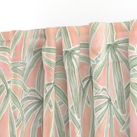 boho palms green pink large scale